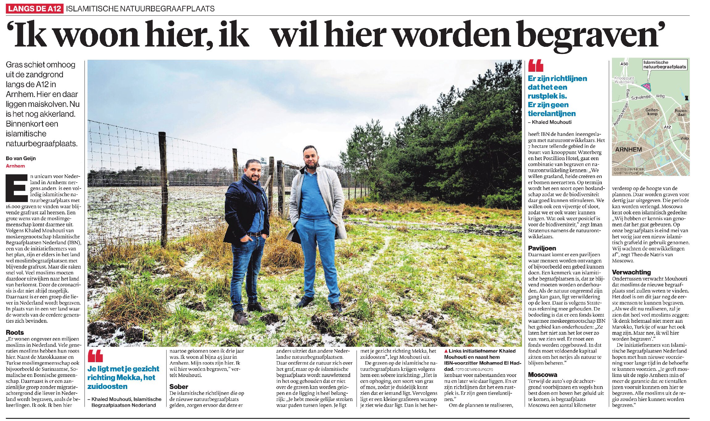 De Gelderlander: Islamitische natuurbegraafplaats met 16.000 plekken in Arnhem. ‘Ik woon hier al bijna 45 jaar, ik wil hier worden begraven’